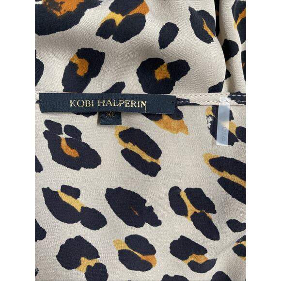 Kobi Halperin Dress Mini Leopard Silk Animal Natural Tassel Silk 3/4 Sle… - Picture 9 of 10
